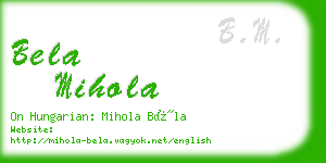 bela mihola business card